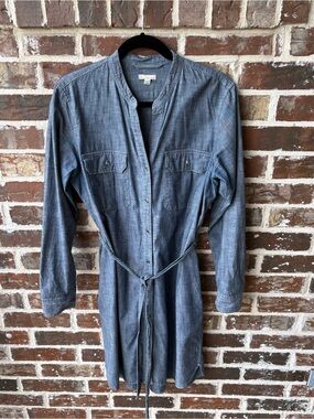 GAP Equipment Blue Chambray Shirt Dress Size Large
